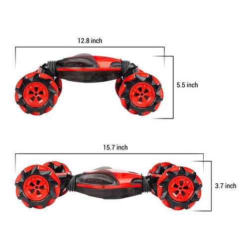 RC Stunt Car, Red, Amazing Toy with Remote Control